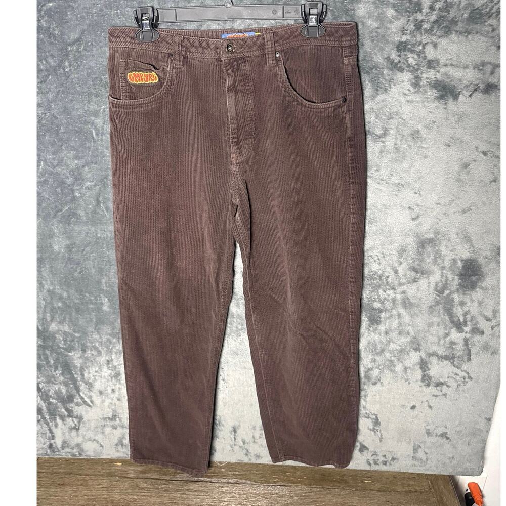 Streetwear x Empyre Size 34 Brown Corduroy Baggy Skate Pants Loose Fit SK8 Y2K
